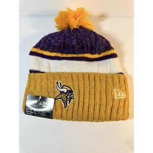 NFL Minnesota Vikings New Era Winter Knit Hat Beanie Fleece Lined One Size NWT.